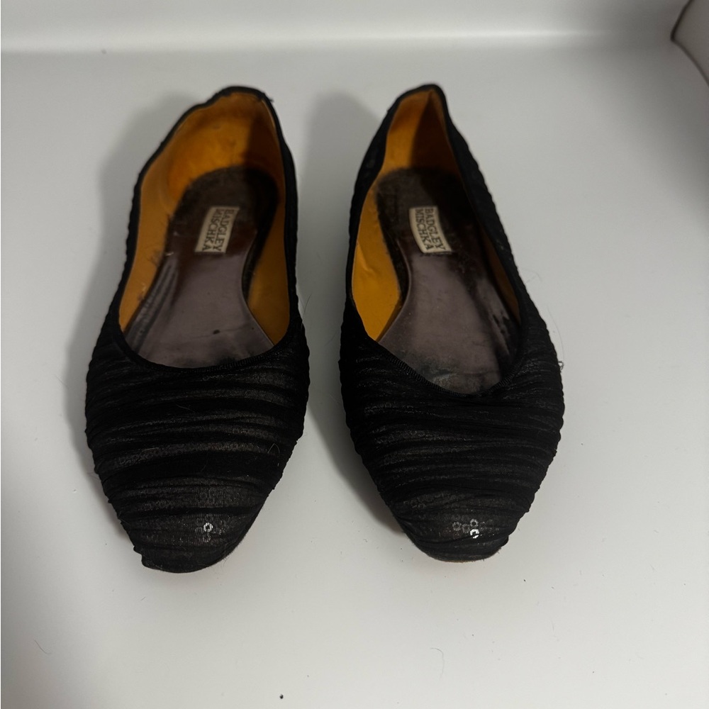 Badgley Mischka Black Textured Flats